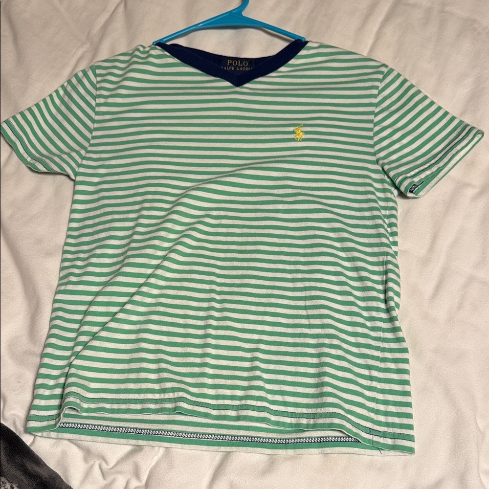 Polo by Ralph Lauren Blue and Green Striped Tee